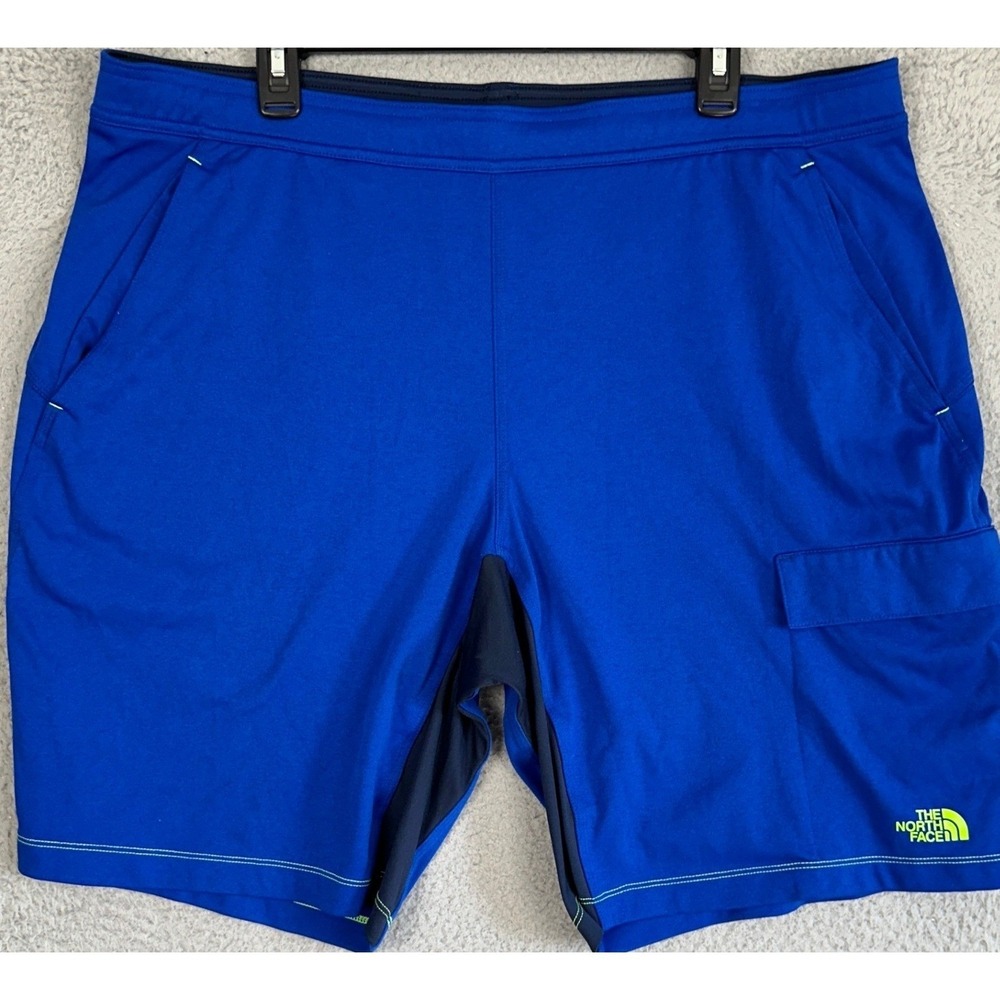 The North Face Shorts Mens XL Blue FlashDry Cargo Athletic Training Pull On Logo